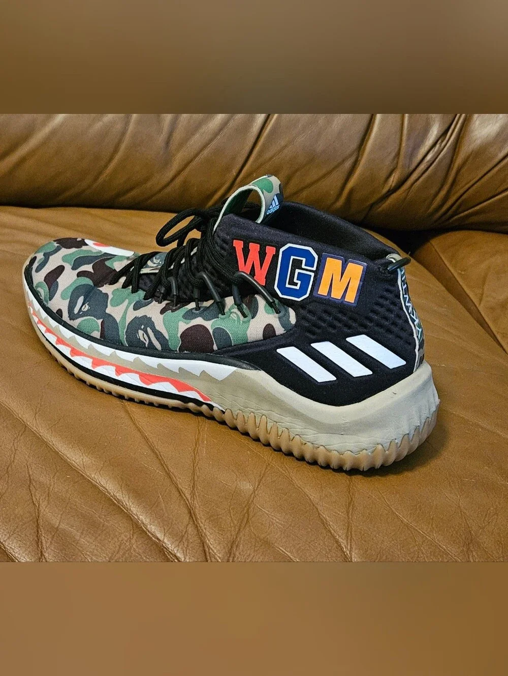 Men's Adidas Bathing Ape Dame 4 Camo WGM Sneakers Size 7
